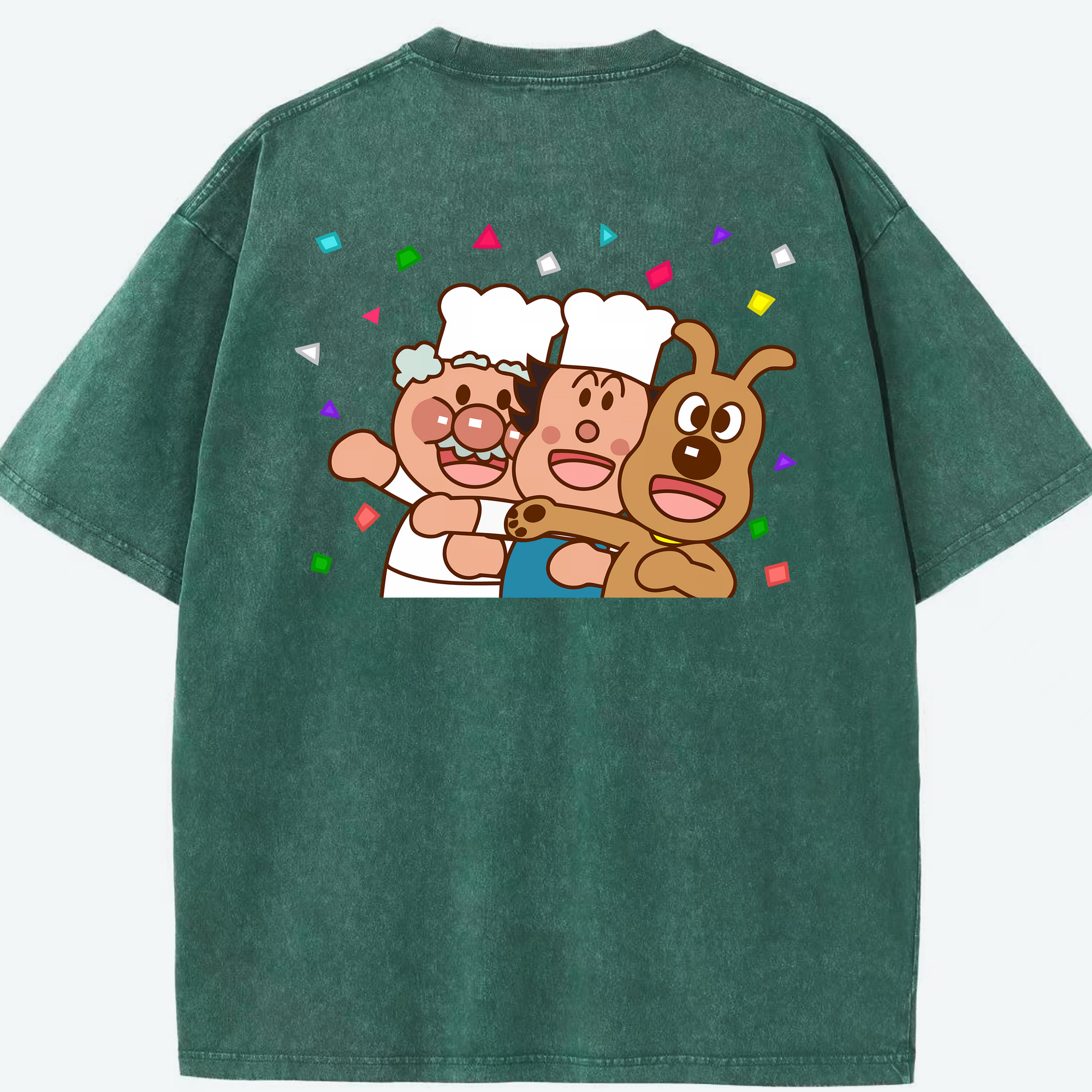 （画像用） アンパンマン Anpanman 綿100% ヴィンテージ風 半袖Tシャツ（背面プリント）